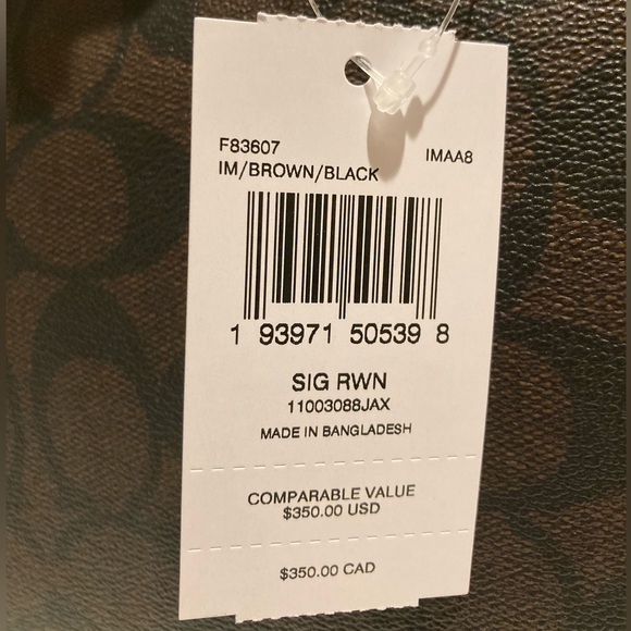 💘NWT • Coach • Rowan Satchel in Signature Black Purse - Picture 10 of 15